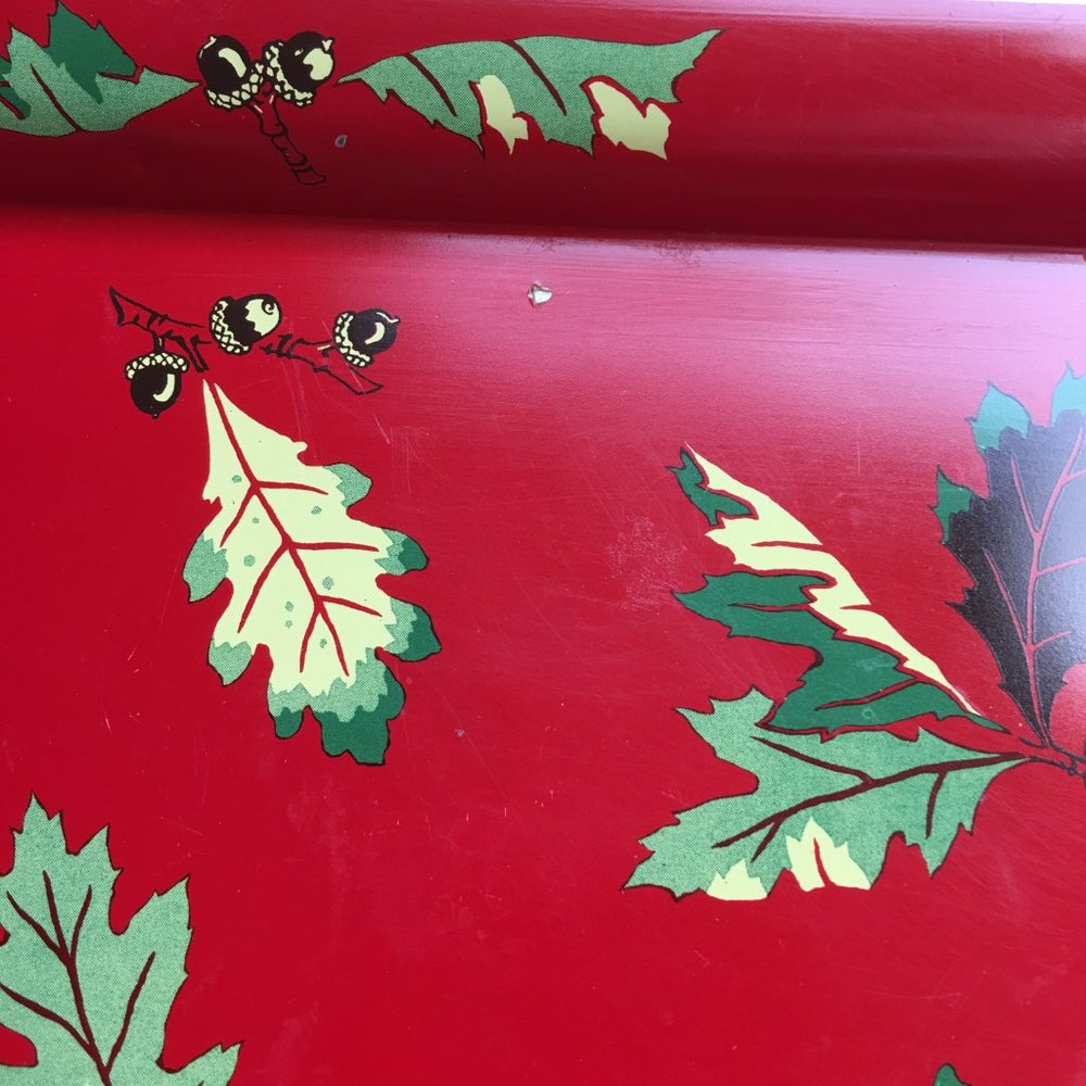 Vintage Metal Autumn Acorn Oak Leaf Tray - Picture 3 of 6
